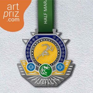 Медаль лита для марафону NIGHT RUN HALF MARATHON розмір 100*100мм MLM100NR