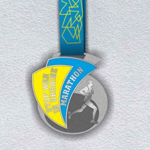 Медаль для марафону STOP WAR IN UKRAINE розмір 90*80мм MLM95SWU
