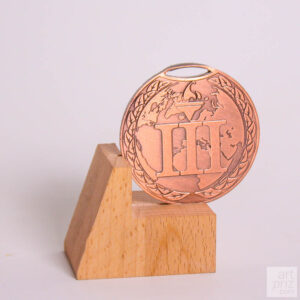 Медаль MA195 Бронза D50мм з земною кулею вибите призове місце важка медаль