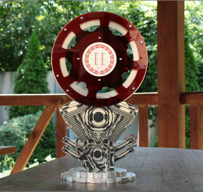 Награда комбинированная из металла и акрилового стекла HCLUB TROPHY Высота 32,5 см NKMA32