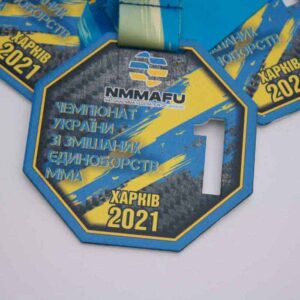 Медаль металева восьмикутна з ММА Розмір 90*90мм MMV90