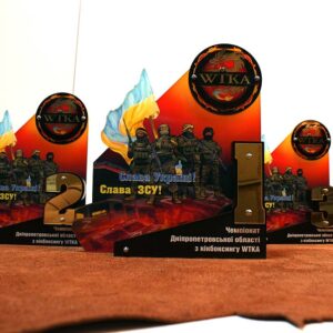 Приз акриловий Кікбоксінг 1м Слава ЗСУ! Розмір 25х23см PIA2523