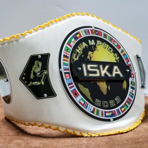 Пояс нагородний Кікбоксинг (бокс) ISKA білий АРТПРИЗ PNKB2