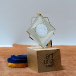 Медаль МА0160 Срібло зі стрічкою Розмір 70х60мм Жетон Д25мм