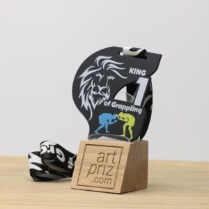 Медаль металева з боротьби King of Grappling Розмір 5х5см MKG55