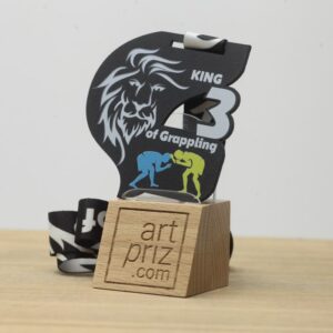 Медаль металева з боротьби King of Grappling Розмір 5х5см MKG55