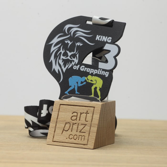 Медаль металева з боротьби King of Grappling Розмір 5х5см MKG55