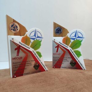 Нагорода з дерева та акрила Конфедерація волейболу h25см NDK25