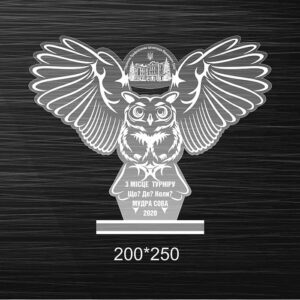 Приз акриловий Сова для гри Що? Де? Коли? 20х25см АРТПРИЗ PASSDK