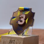 Медаль металева у формі щита за третє місце Бронза у національному стилі 75x75мм АРТПРИЗ 1048MB3