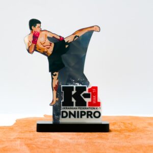 Нагорода акрилова для змагань K-1 OPEN DNIPRPO 25x17см АРТПРИЗ 1083NK3