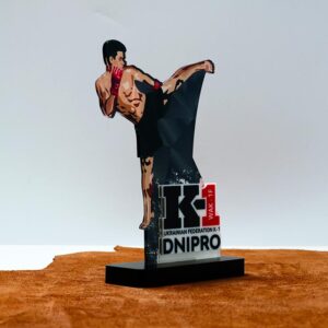 Нагорода акрилова для змагань K-1 OPEN DNIPRPO 25x17см АРТПРИЗ 1083NK3