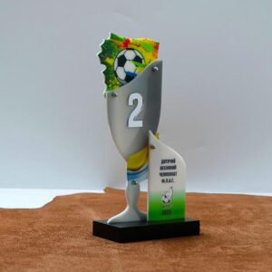 Кубок нагородний для Футболу за 2 місце ДИТЯЧИЙ ВЕСНЯНИЙ ЧЕМПІОНАТ Ф.Л.А.Г. 13x25см 1018NS3