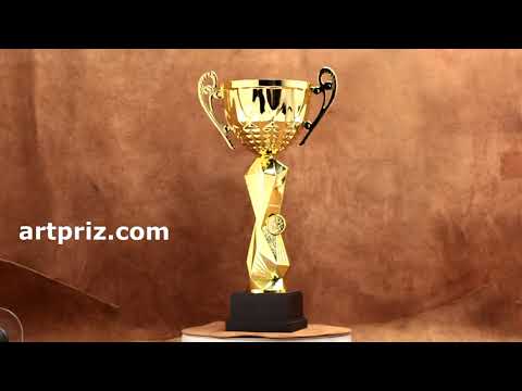 Кубок 5060В для нагородження велика чаша з ручками дерев'яна основа h38см