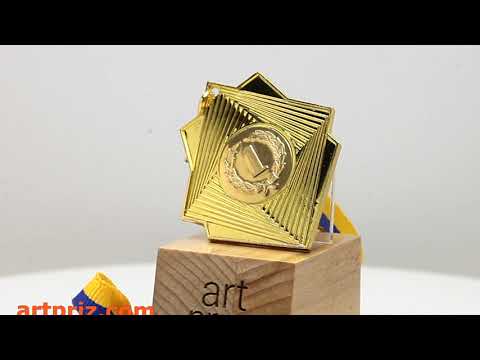 Медаль МА0160GL Золото зі стрічкою Розмір 70х60мм Жетон Д25мм