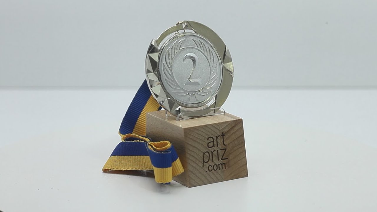 Медаль МА082 Срібло зі стрічкою D70мм жетон D50мм