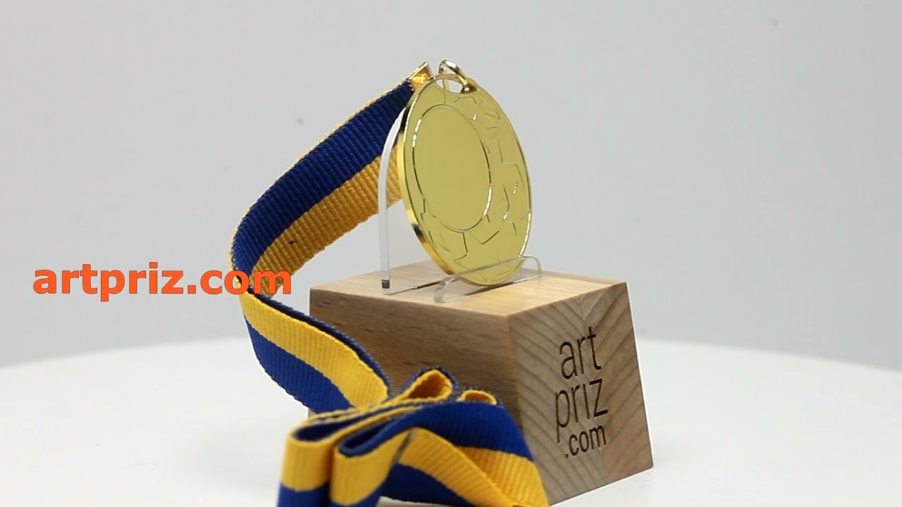 Медаль MA1745 Золото D45мм місце під Жетон D25мм з зірками