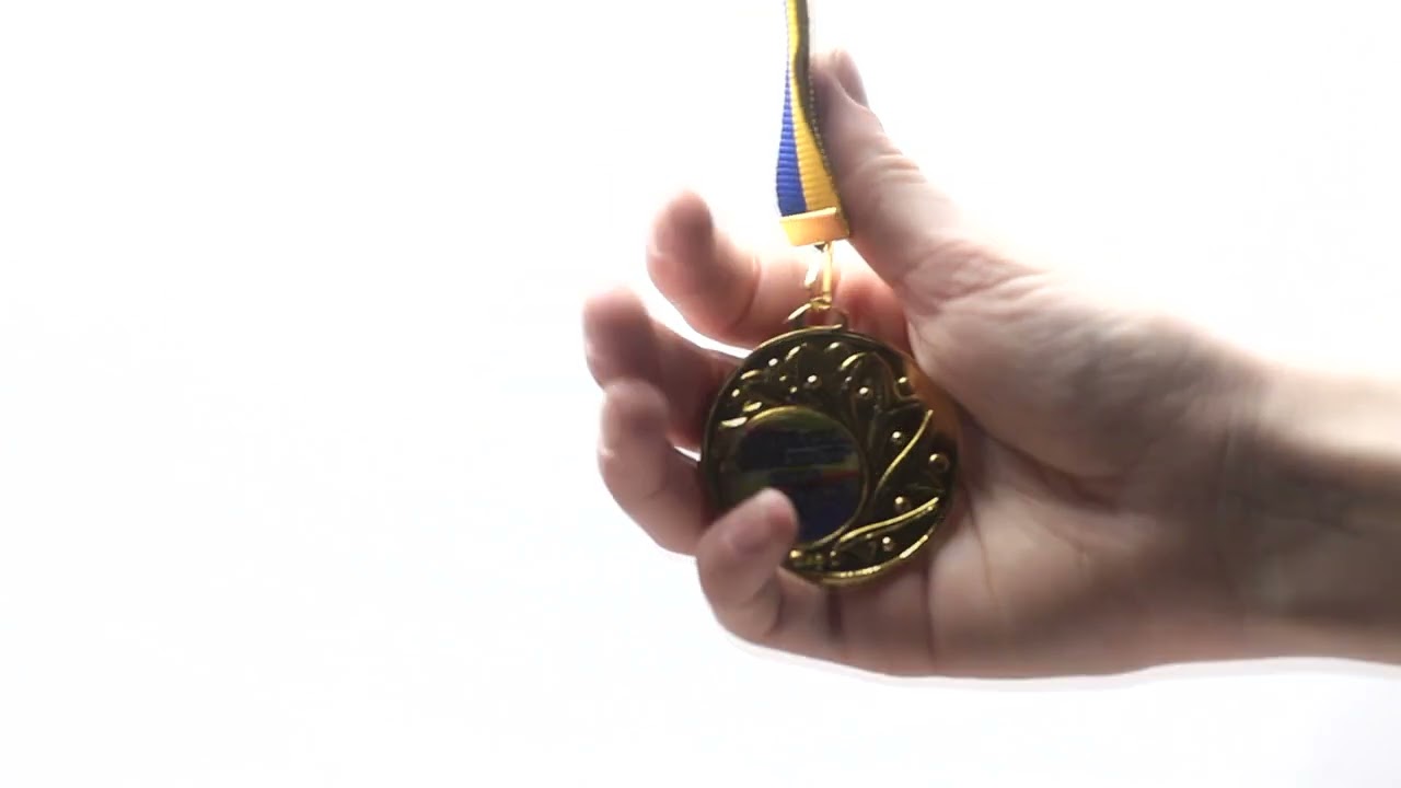 Медаль МА216 Золото зі стрічкою D50мм жетон Д25мм