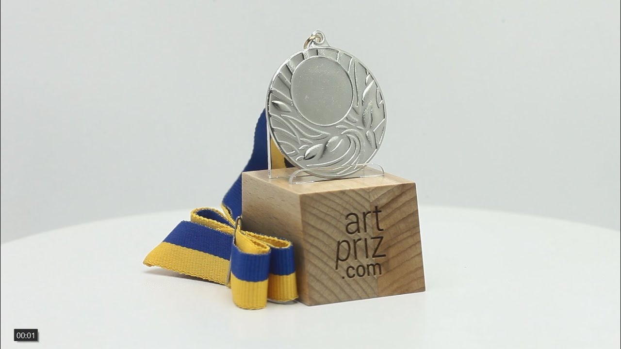 Медаль МА2750 Срібло зі стрічкою та жетоном штампована Д50мм Жетон Д25мм