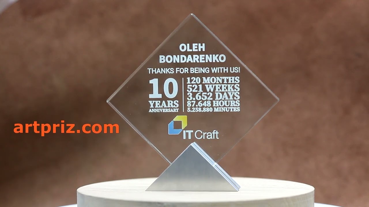 Нагорода скляна з металом GL-23