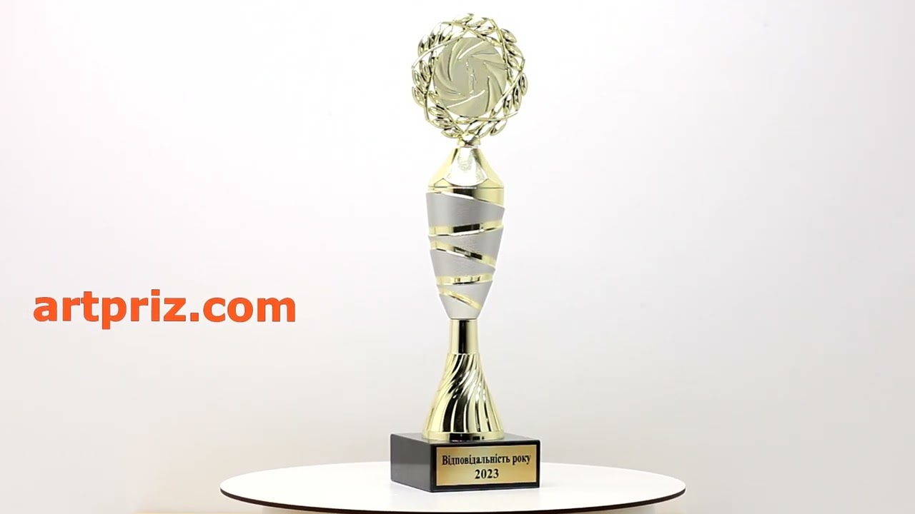 Стема нагородна Фаворит В жетон D50мм основа мармур h29см