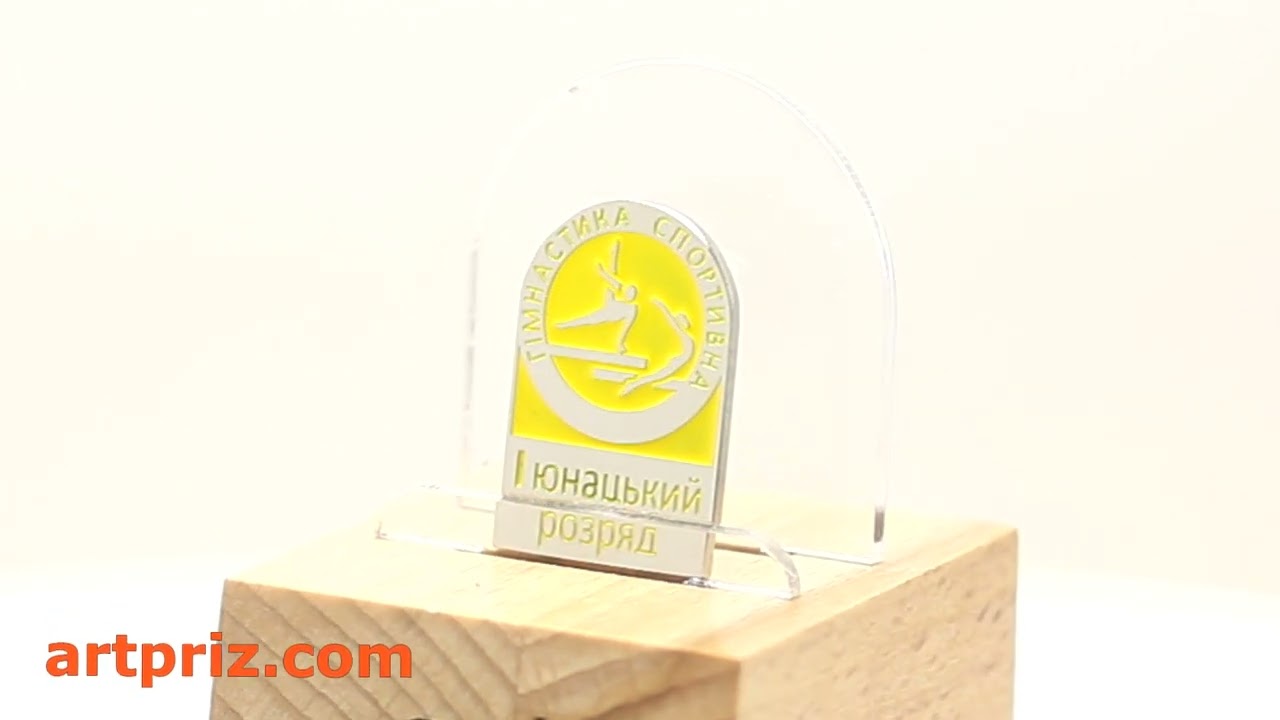 Значок Гімнастика спортивна Розряд метал 20*30мм ZGSM20