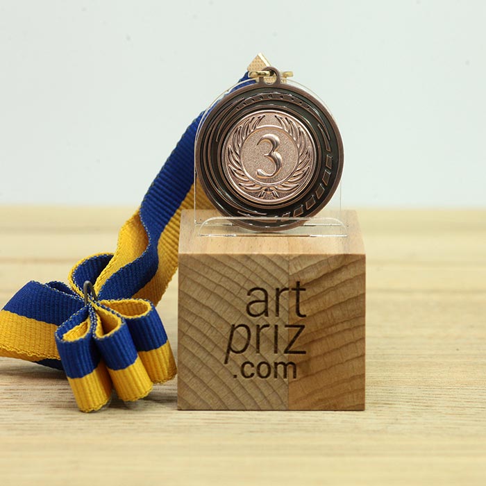 Медаль МА1640 Бронза с лентой D40мм и жетоном D25мм