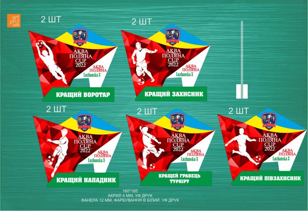 Нагорода для футболу Аква-Поляна Cup Кращий воротар 16см SIAD16