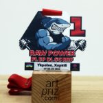 Медаль металлическая RAW POWER размер 85х75мм 605M23