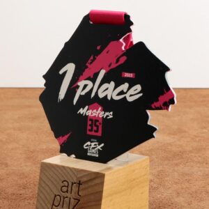 медаль металева чорна-червона