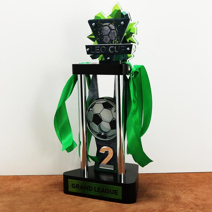 Кубок футбольний на колонах LEO CUP 24x70см ARTPRIZ 3774K3