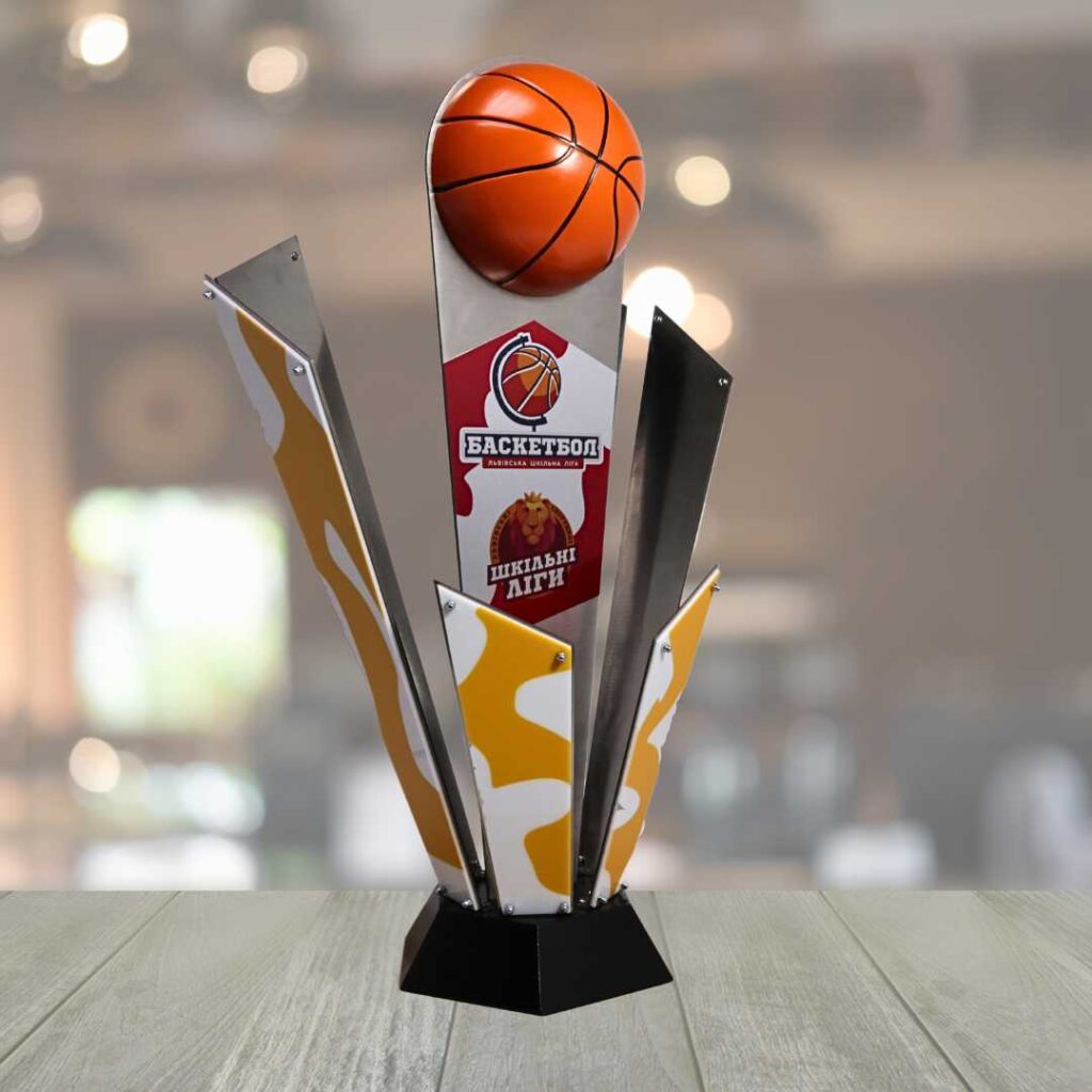 Премиум кубок з Баскетболу Львівська Шкільна Ліга 27x62см АРТПРИЗ 1983B2
