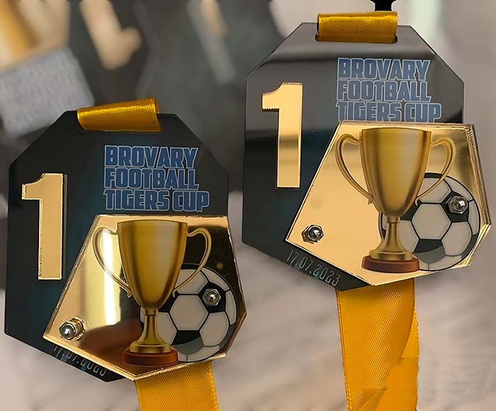 Медаль футбольна BROVARY FOOTBALL TIGERS CUP 8X9см АРТПРИЗ 3543M3