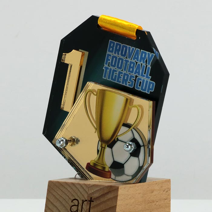 Медаль футбольна BROVARY FOOTBALL TIGERS CUP 8X9см АРТПРИЗ 3543M3