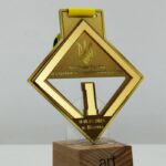 Медаль металл+акрил для Прыжков на акробатической дорожке 108x113мм АРТПРИЗ 3846M3