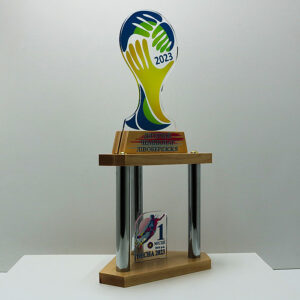 Кубок Футбольний на колонах з акрилом Весна 2023 25x50см АРТПРИЗ 2799N3