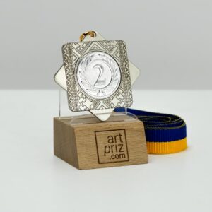 Медаль MA5014 Срібло зі стрічкою D50мм місце під жетон Д25мм