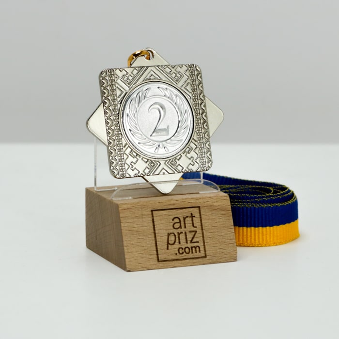 Медаль MA5014 Срібло зі стрічкою D50мм місце під жетон Д25мм