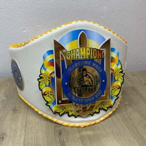 Пояс Чемпіона для Кікбоксинга з гербом України WAKO 25x127см ARTPRIZ 4059P3