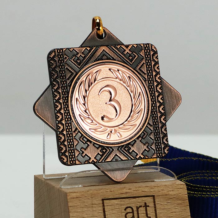 Медаль МА5014BL Бронза с лентой D50мм место под жетон Д 25мм АРТПРИЗ