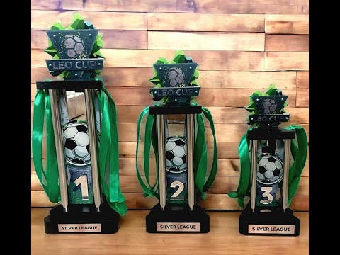 Кубок футбольний на колонах LEO CUP 24x70см ARTPRIZ 3774K3