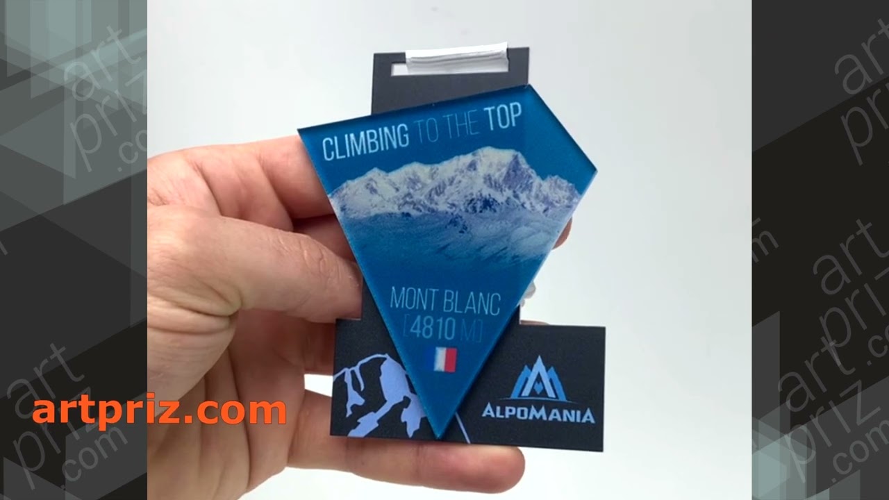 Медаль з Альпінізму Альпоманія гора MONT BLANC 97x70мм АРТПРИЗ 88MМ3