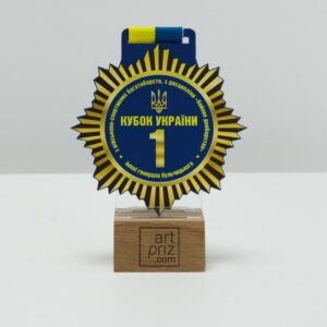 Медаль металева КУБОК УКРАЇНИ імені генерала Кульчицького Розмір 80x85мм 3951M3