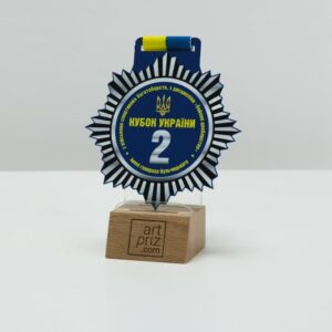 Медаль металева КУБОК УКРАЇНИ імені генерала Кульчицького Розмір 80x85мм 3951M3