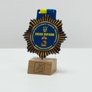 Медаль металева КУБОК УКРАЇНИ імені генерала Кульчицького Розмір 80x85мм 3951M3