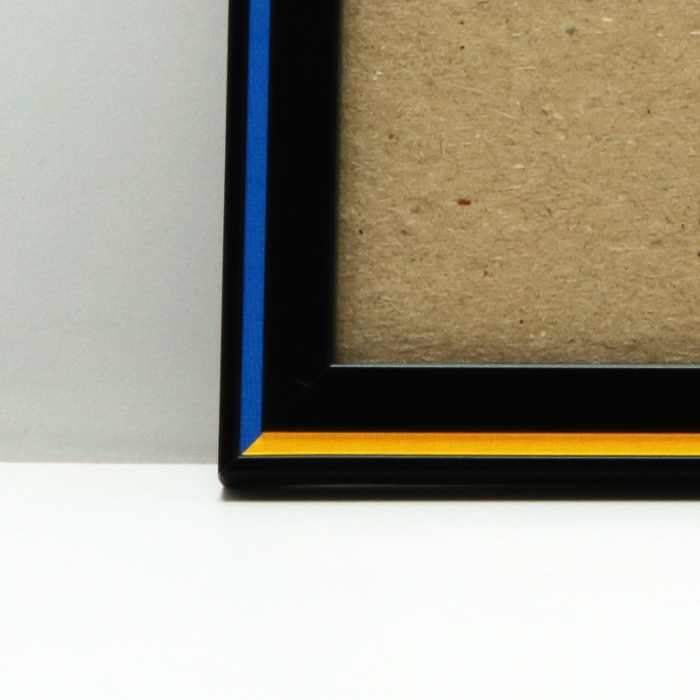 Рамка для дипломів грамот подяк фотографій колір чорний з жовто-блакитним 21х30см А4 PGBA4