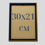 Рамка для дипломів грамот подяк фотографій колір чорний з жовто-блакитним 21х30см А4 PGBA4