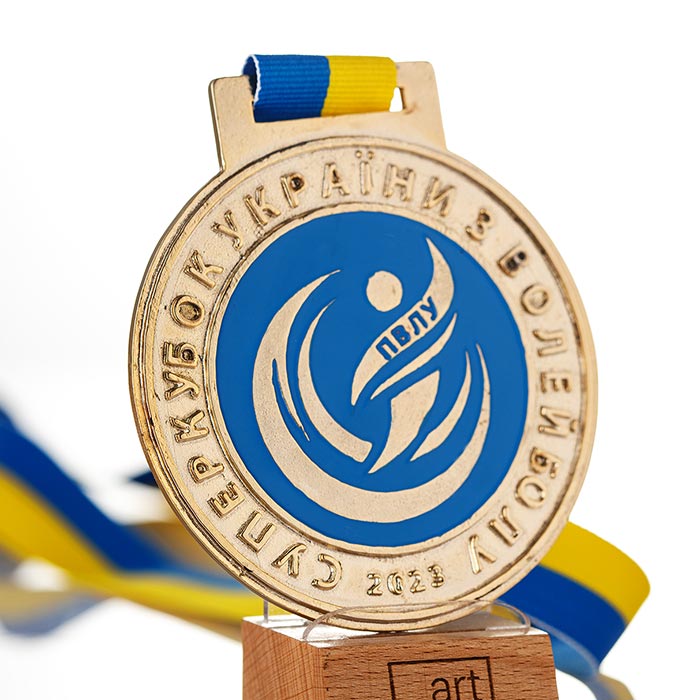 Медаль лита СУПЕРКУБОК УКРАЇНИ З ВОЛЕЙБОЛУ Розмір 90x80 мм 4588М23