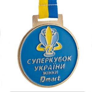 Медаль лита СУПЕРКУБОК УКРАЇНИ З ВОЛЕЙБОЛУ Розмір 90x80 мм 4588М23
