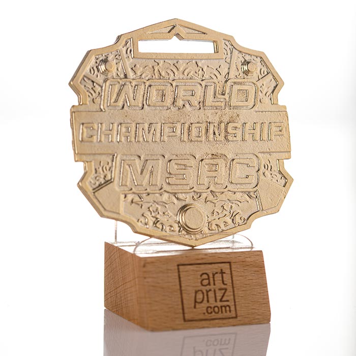 Медаль індивідуальна з металу WORLD CHAMPIONSHIP MSAC 60х60мм 4418M3
